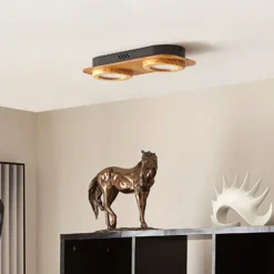 Lindby LED-Spot Joren, Holz, 38 x 16 cm, 2-flammig, 3.000 K