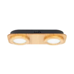 Lindby LED-Spot Joren, Holz, 38 x 16 cm, 2-flammig, 3.000 K