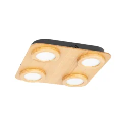 Lindby LED-Spot Joren, Holz, 38 x 38 cm, 4-flammig, 3.000 K