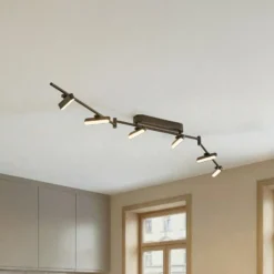Lindby LED-Strahler Eldrin, schwarz, 6-flg., Lichtleiste