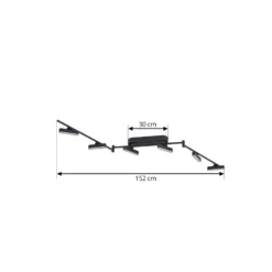 Lindby LED-Strahler Eldrin, schwarz, 6-flg., Lichtleiste