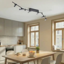 Lindby LED-Strahler Eldrin, schwarz, 6-flg., Lichtleiste