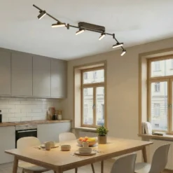 Lindby LED-Strahler Eldrin, schwarz, 6-flg., Lichtleiste
