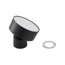 Lindby LED-Strahler Nivoria, Ø 14 cm, schwarz, schwenkbar