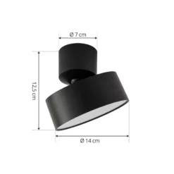 Lindby LED-Strahler Nivoria, Ø 14 cm, schwarz, schwenkbar