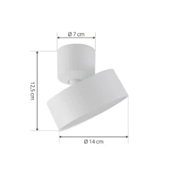 Lindby LED-Strahler Nivoria, Ø 14 cm, weiß, schwenkbar
