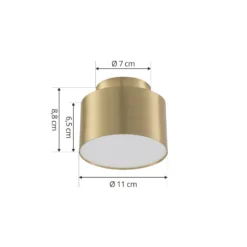 Lindby LED-Strahler Nivoria, 11 x 9 cm, goldfarben, Metall