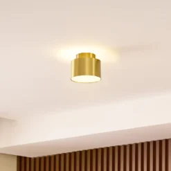 Lindby LED-Strahler Nivoria, 11 x 9 cm, goldfarben, Metall