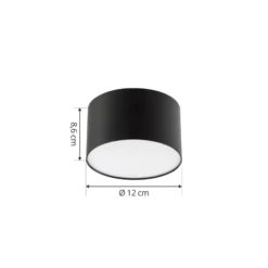 Lindby LED-Strahler Nivoria, 11 x 7 cm, schwarz, Metall