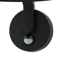 Lindby LED-Wandlampe Capelo, schwarz, Metall, Sensor, Ø20cm