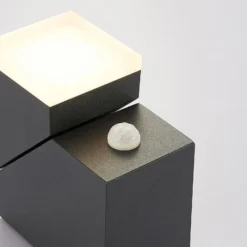 Lindby LED-Wandleuchte Sally, 15 cm, anthrazit, IP54, Sensor