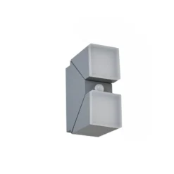 Lindby LED-Wandleuchte Sally, 22 cm, grau, IP54, Sensor