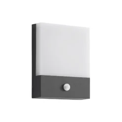 Lindby LED-Wandleuchte Vanira, anthrazit, Alu, Sensor, IP54