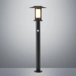 Lindby LED-Wegelampe Gregory, 76cm, Sensor, dunkelgrau, IP44