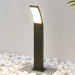 Lindby LED-Wegelampe Ilvita, 60 cm, anthrazit, Metall, IP54