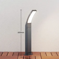 Lindby LED-Wegelampe Ilvita, 60 cm, anthrazit, Metall, IP54