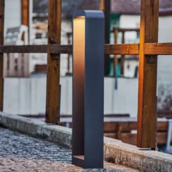 Lindby LED-Wegeleuchte Emima, 80 cm, anthrazit, Aluminium