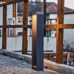 Lindby LED-Wegeleuchte Emima, 80 cm, anthrazit, Aluminium