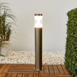 Lindby LED-Wegeleuchte Fabrizio, Höhe 56 cm, Edelstahl