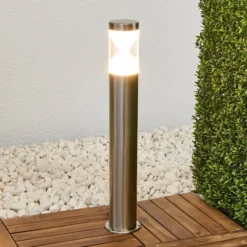 Lindby LED-Wegeleuchte Fabrizio, Höhe 56 cm, Edelstahl