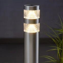 Lindby LED-Wegeleuchte Lanea, 60 cm, grau, Edelstahl, IP44