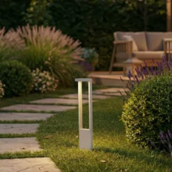 Lindby LED-Wegeleuchte Lonete, weiß, Höhe 65 cm, IP65