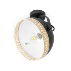 Lindby Lonnaris Deckenlampe mit Rattan, schwenkbar