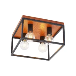 Lindby Miravi Deckenleuchte, Holz, vierflammig