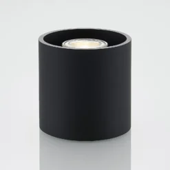 Lindby Parvin Aluminium-Downlight, rund, schwarz