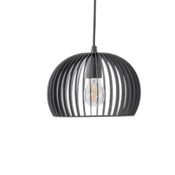 Lindby Pendellampe Jusra, 99cm, 3-flg., schwarz, Metall, E27