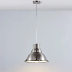 Lindby Pendellampe Letty, Ø 39 cm, nickelfarben, Metall, E27