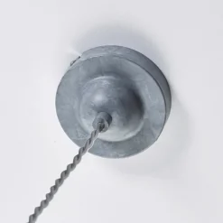 Lindby Pendellampe Louisanne, Ø35cm, grau-grün, Metall, Glas