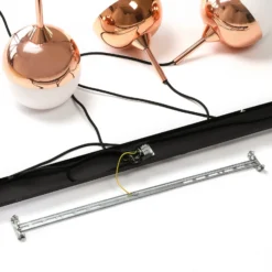 Lindby Pendellampe Rangina, 100 cm, kupfer, 3-flammig, Glas