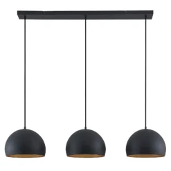 Lindby Pendellampe Tarjei, Länge 120cm, schwarz/gold, Metall
