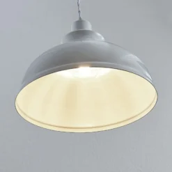 Lindby Pendelleuchte Albertine, weiß, Metall, Ø 29 cm, E27