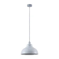 Lindby Pendelleuchte Albertine, weiß, Metall, Ø 29 cm, E27