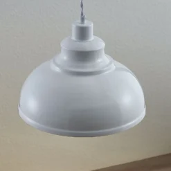 Lindby Pendelleuchte Albertine, weiß, Metall, Ø 29 cm, E27
