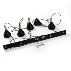 Lindby Pendelleuchte Arina, 100 cm, schwarz, 5-flammig, E14