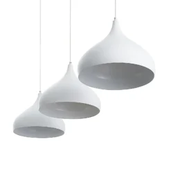 Lindby Pendelleuchte Elamira, weiß, Metall, 133 cm, 3-flg.