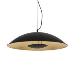 Lindby Pendelleuchte Emilienne, schwarz, goldfarben, Ø 60 cm