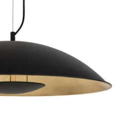 Lindby Pendelleuchte Emilienne, schwarz, goldfarben, Ø 60 cm
