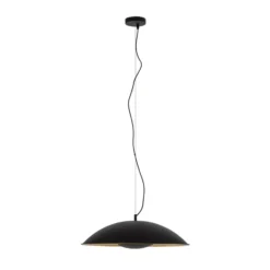 Lindby Pendelleuchte Emilienne, schwarz, goldfarben, Ø 60 cm