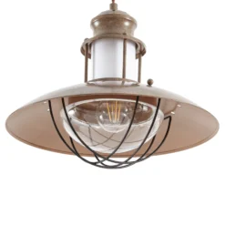 Lindby Pendelleuchte Louisanne, braun, Metall, Ø 35 cm