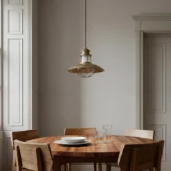 Lindby Pendelleuchte Louisanne, braun, Metall, Ø 35 cm