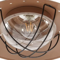 Lindby Pendelleuchte Louisanne, braun, Metall, Ø 35 cm