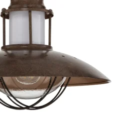 Lindby Pendelleuchte Louisanne, verstellbar, braun, Ø 35 cm