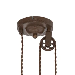 Lindby Pendelleuchte Louisanne, verstellbar, braun, Ø 35 cm