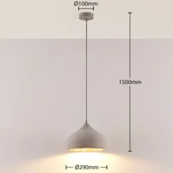 Lindby Pendelleuchte Morton, Ø 29 cm, grau, Beton, E27