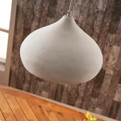 Lindby Pendelleuchte Morton, Ø 29 cm, grau, Beton, E27