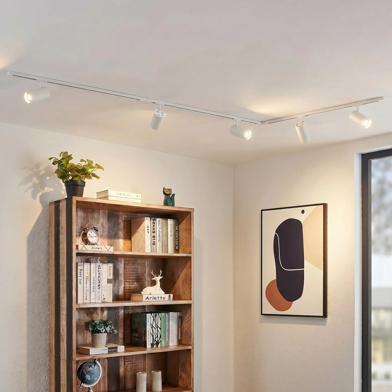 Lindby Schienensystem Linaro, Ø 7 cm, 5-flg., LED, weiß, CCT